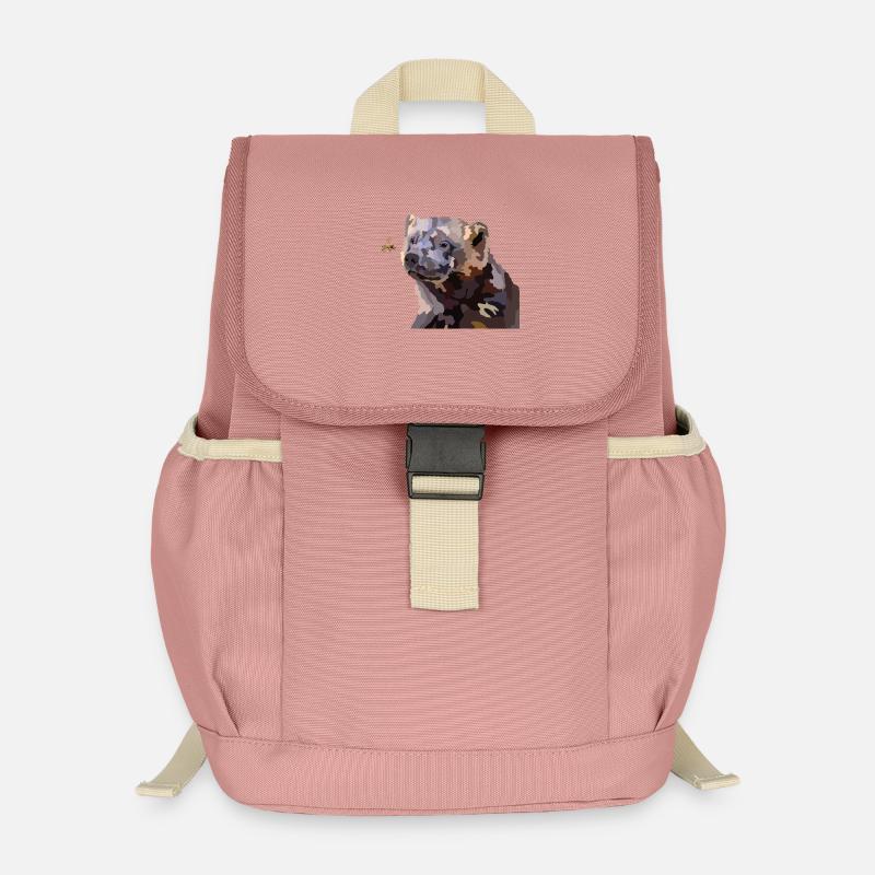 Freddy Wolverine and the Bee - Kids’ Recycled Backpack - canyon pink