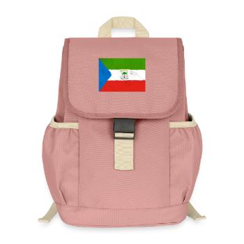 Drapeau de la Guinée équatoriale – Identité tropicale - Sac à dos enfant recyclé - rose poudré - Devant