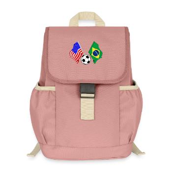 Football Brazil vs USA - Kids’ Recycled Backpack - canyon pink - Front