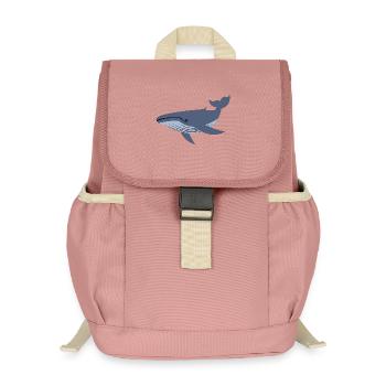 Blauwal, Wal - Kinder Recycelter Rucksack - Altrosa - Vorne