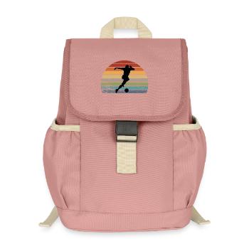 Footballer Retro Sunset - Kids’ Recycled Backpack - canyon pink - Front