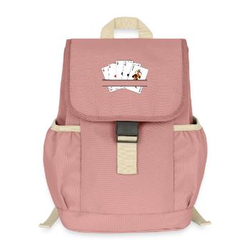 Bannière de texte cinq d’un genre - Sac à dos enfant recyclé - rose poudré - Devant