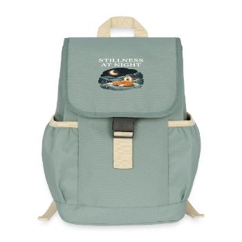 Stille bei Nacht Fuchs-Tier-Cottagecore-Farm - Kinder Recycelter Rucksack - Nebelgrün - Vorne