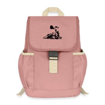 Croquis de locomotive à vapeur - Sac à dos enfant recyclé - rose poudré - Devant