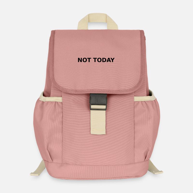 NOT TODAY – Minimal Typographic Quote - Kids’ Recycled Backpack - canyon pink