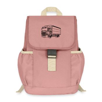 Truck LKW Laster Trucker - Kinder Recycelter Rucksack - Altrosa - Vorne