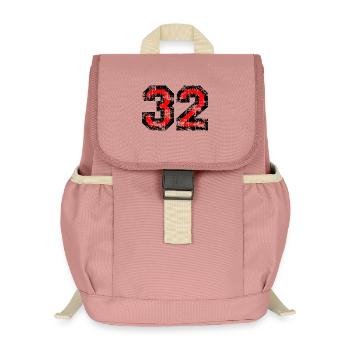 Zahl 32 (Vintage Rot 32. Geburtstag Nr. 32 - Kinder Recycelter Rucksack - Altrosa - Vorne