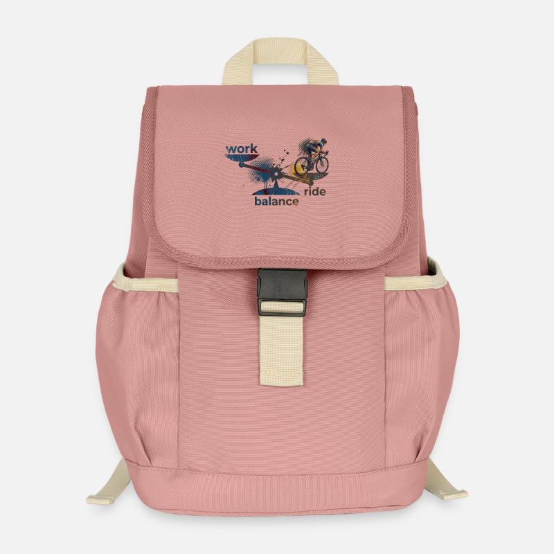 work - ride - balance: Pay attention to it! - Kids’ Recycled Backpack - canyon pink
