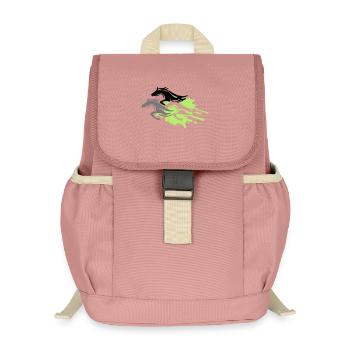 chevaux - étalon - jument - poulain - Sac à dos enfant recyclé - rose poudré - Devant