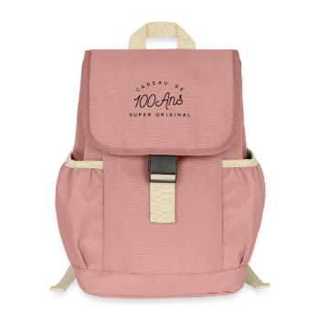 Cadeau 100 ans  - Sac à dos enfant recyclé - rose poudré - Devant