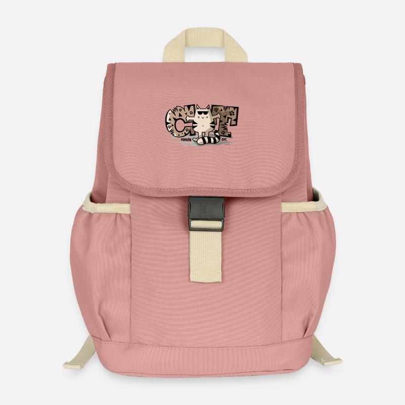 Cat Person Ofcourse - Cool Funny Cute Cat - Kids’ Recycled Backpack - canyon pink