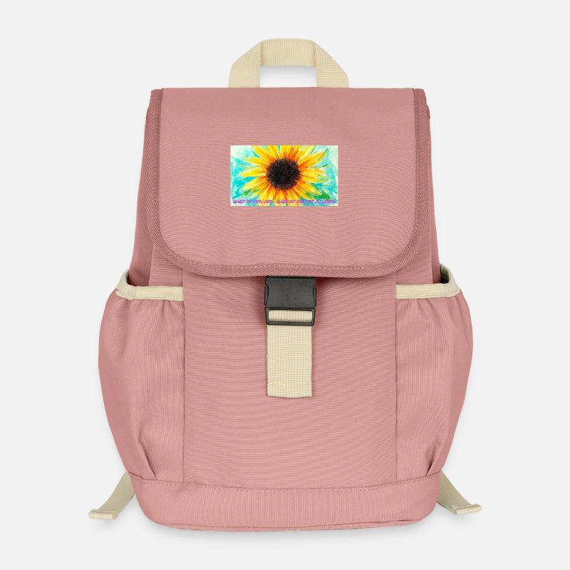 Sonnenblume Farbrausch Kunst - Kinder Recycelter Rucksack - Altrosa