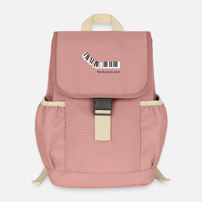 When everything gets loud, I play. - Kids’ Recycled Backpack - canyon pink