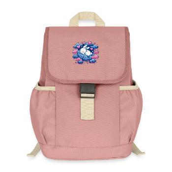 Mondtraum Häschen auf Wolkenherz - Kinder Recycelter Rucksack - Altrosa - Vorne