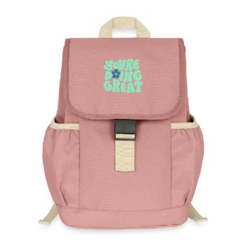 You’re Doing Great Bold Typography Positive Design - Kinder Recycelter Rucksack - Altrosa - Vorne
