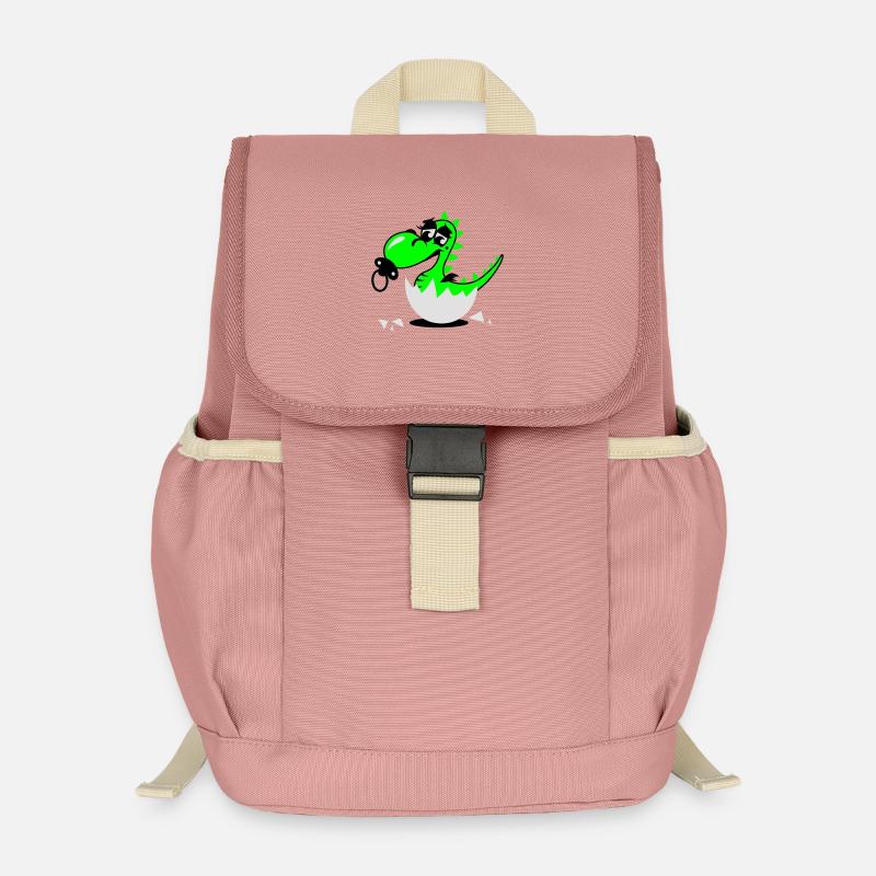 Ein kleiner Babydrache mit Schnuller - Kinder Recycelter Rucksack - Altrosa