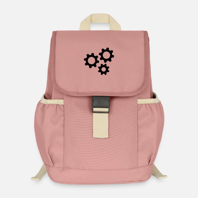 Gear Gearwheel Machines Work - Kids’ Recycled Backpack - canyon pink