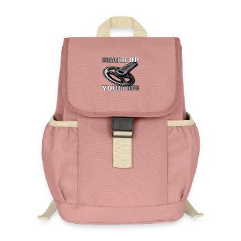 Crank Up Your Life design for bike lovers - Kids’ Recycled Backpack - canyon pink - Front