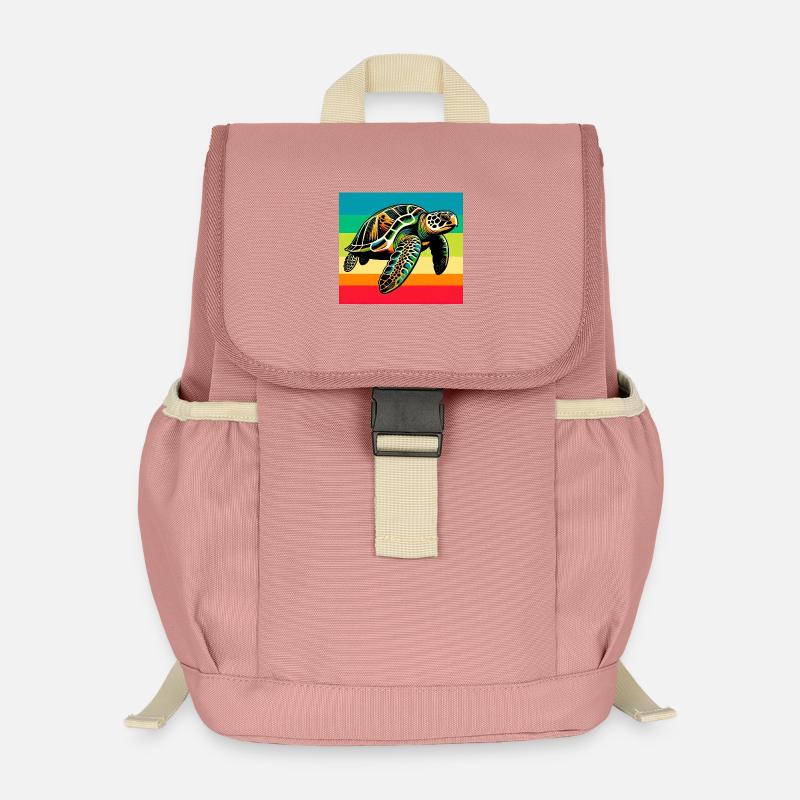Schildkröte - Kinder Recycelter Rucksack - Altrosa