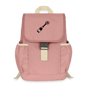 Funkelnde Flaschenpop-Silhouette - Kinder Recycelter Rucksack - Altrosa - Vorne