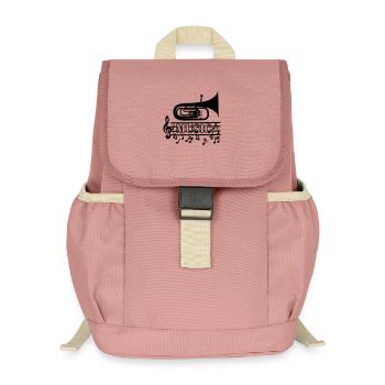 Baritone music logo - Kids’ Recycled Backpack - canyon pink - Front