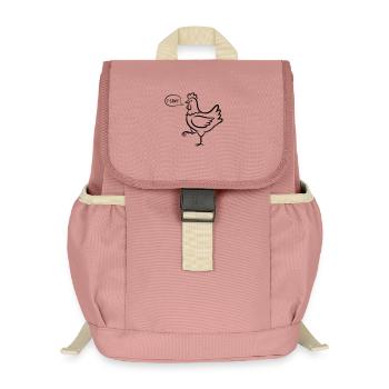Stolzes Huhn mit F-CAW-F Comic-Spruch - Kinder Recycelter Rucksack - Altrosa - Vorne