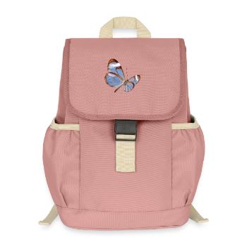 Conception transparente papillon Glasswing - Sac à dos enfant recyclé - rose poudré - Devant
