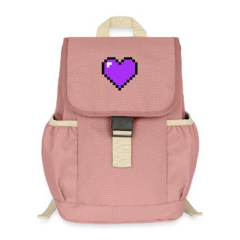 Pixel Heart 8-Bit Health - Kids’ Recycled Backpack - canyon pink - Front