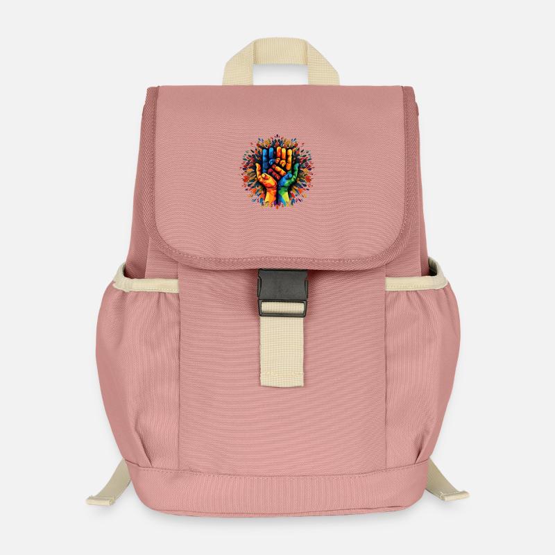 Sharing is Caring - Community - Helping Hand - Kids’ Recycled Backpack - canyon pink