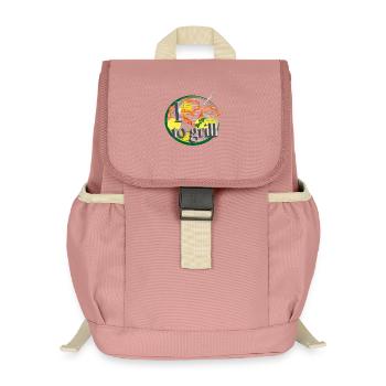 Un barbecue avec des citrons et des crevettes en forme de cœur - Sac à dos enfant recyclé - rose poudré - Devant