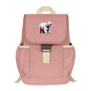 Weißer Eisbär - Kinder Recycelter Rucksack - Altrosa - Vorne