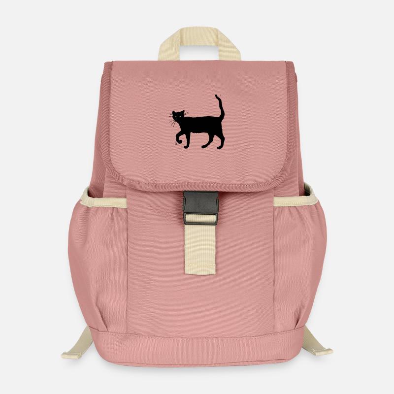 Chat noir - Sac à dos enfant recyclé - rose poudré