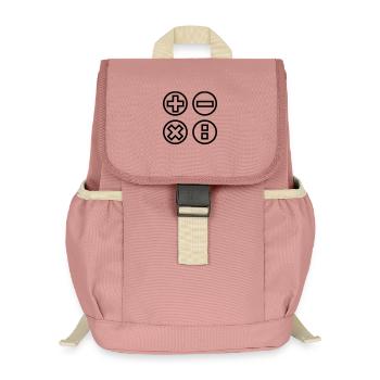 Calculate logo with four emblems shadow image - Kids’ Recycled Backpack - canyon pink - Front