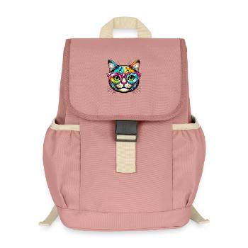 Kater mit Sonnenbrille - Kinder Recycelter Rucksack - Altrosa - Vorne