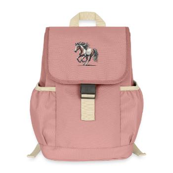 Cheval - Sac à dos enfant recyclé - rose poudré - Devant