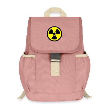 Radiation Warning - Kids’ Recycled Backpack - canyon pink - Front