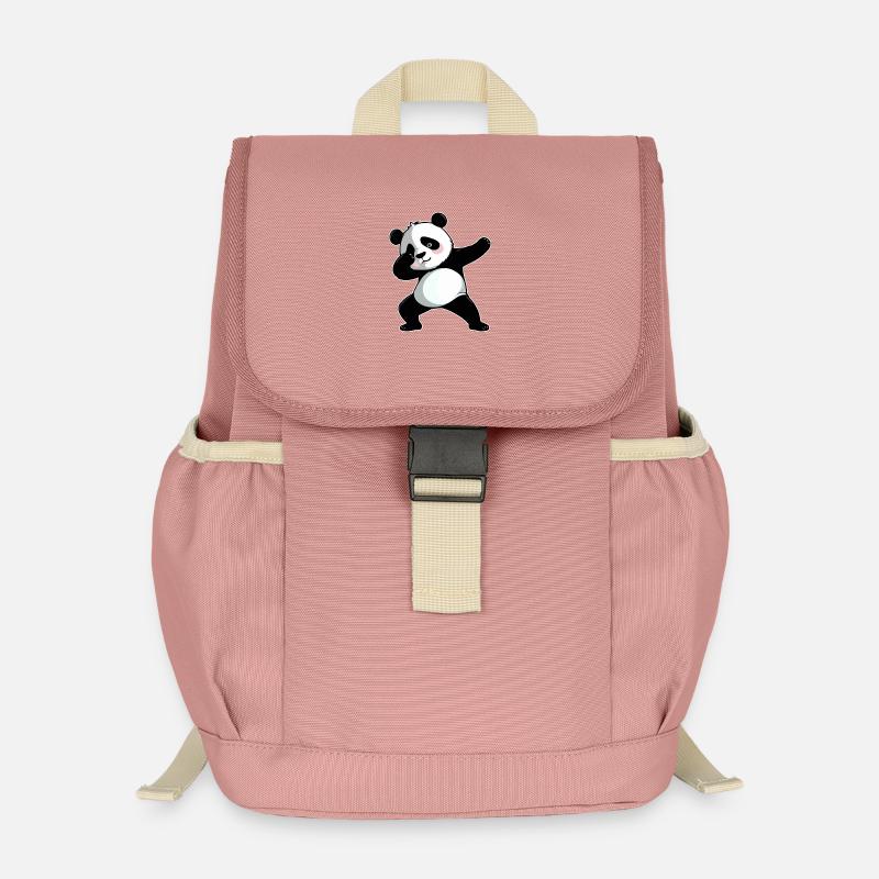 Dabbing Panda - Kinder Recycelter Rucksack - Altrosa