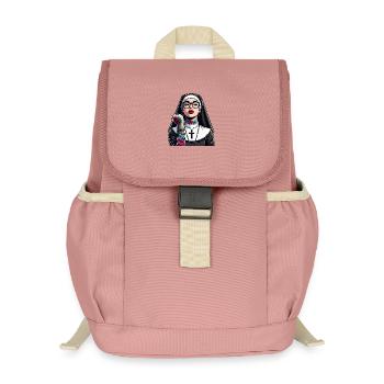 Religieuse avec tatouage - Sac à dos enfant recyclé - rose poudré - Devant
