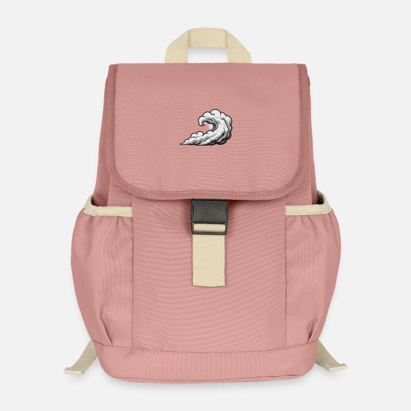 Tourbillon Nuage Cyclone Graphique - Sac à dos enfant recyclé - rose poudré
