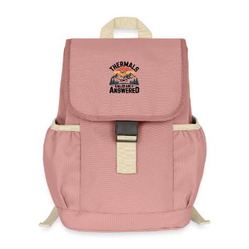 Glider thermals call, I answer – gliding - Kids’ Recycled Backpack - canyon pink - Front