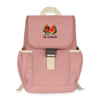 Duo pastèque au soleil - Sac à dos enfant recyclé - rose poudré - Devant