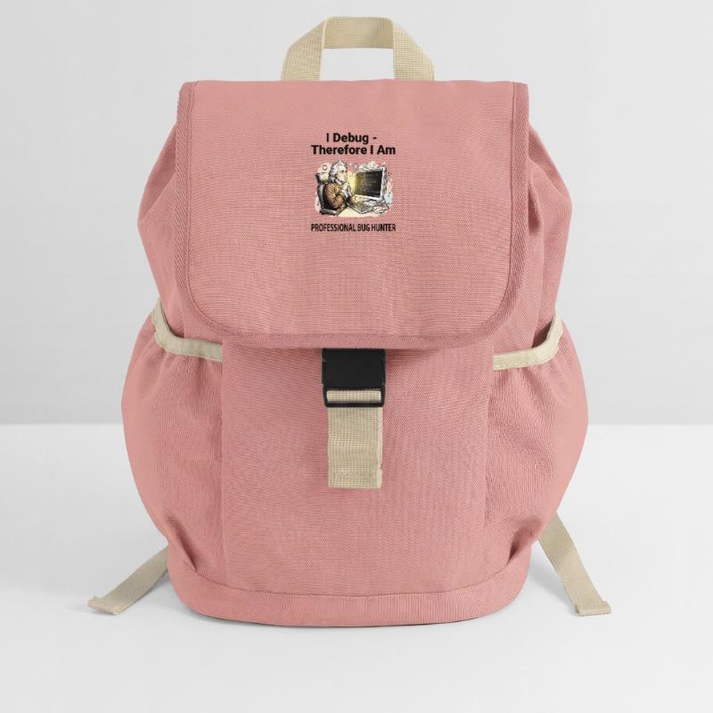 Retro Scholar at Coding Console - light background Kids’ Recycled Backpack