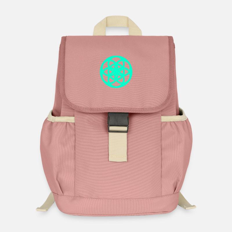 Topological matrix abstract geometry - Kids’ Recycled Backpack - canyon pink
