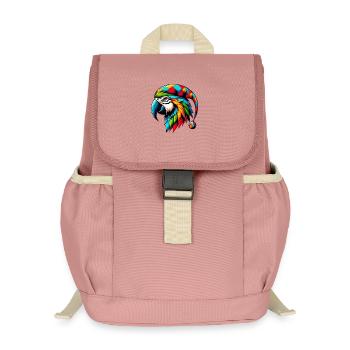Harlekin Papagei - Kinder Recycelter Rucksack - Altrosa - Vorne