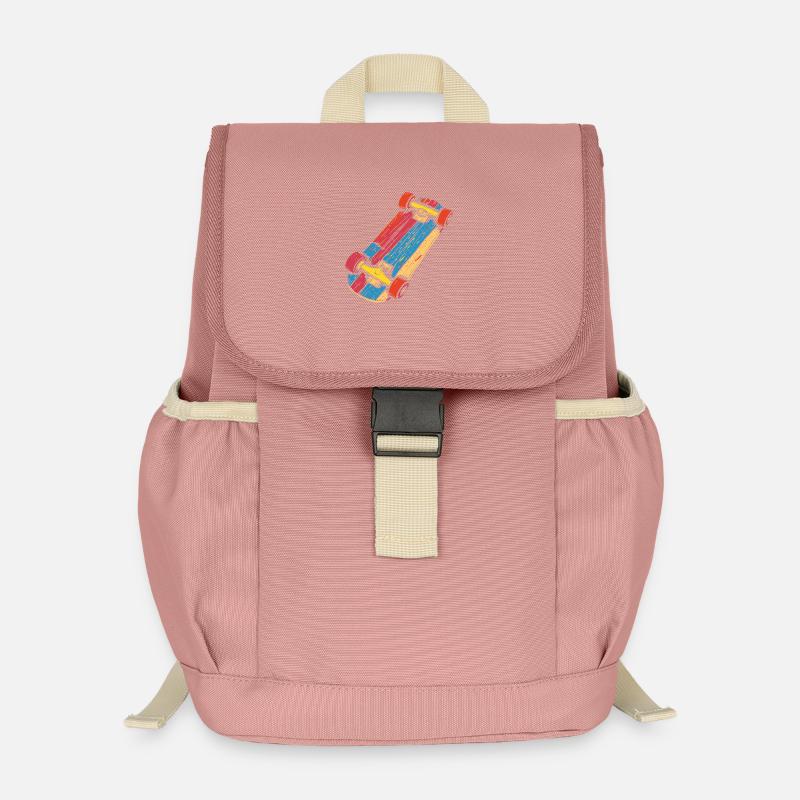 Skateboard Grafik Vintage Look - Kinder Recycelter Rucksack - Altrosa
