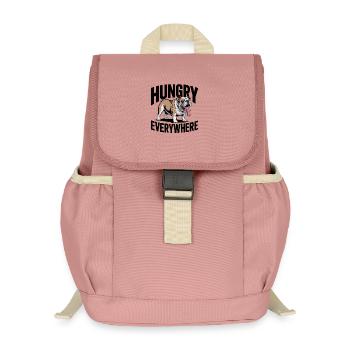 Hungrig Überall Bulldogge - Kinder Recycelter Rucksack - Altrosa - Vorne