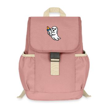 Ghost with pacifier illustration - Kids’ Recycled Backpack - canyon pink - Front