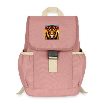 lion - Kids’ Recycled Backpack - canyon pink - Front