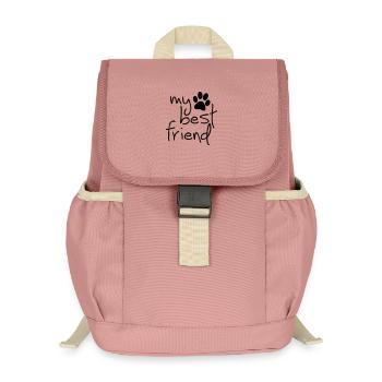 Slagon, mein bester Freund, ich liebe meinen Hund oder meine Katze - Kinder Recycelter Rucksack - Altrosa - Vorne