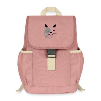 Cat face - Kids’ Recycled Backpack - canyon pink - Front